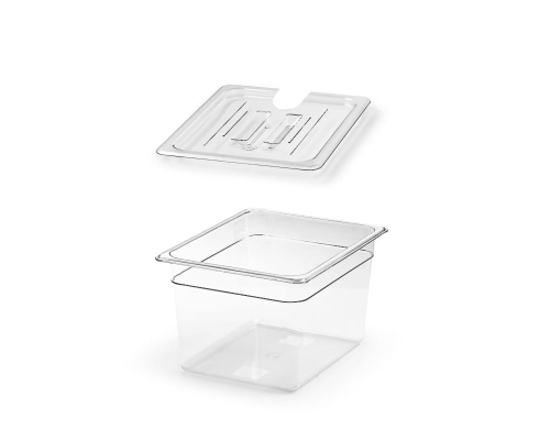 Sous Vide Tools 11,6 liter polycarbonaat container - op maat gesneden deksel voor de iVide Sous Vide Cooker - helder kookvat - BPA-vrij, antiaanbaklaag en vaatwasmachinebestendig