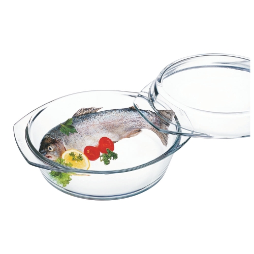 Ronde glazen ovenschaal met deksel, 25 cm - Simax