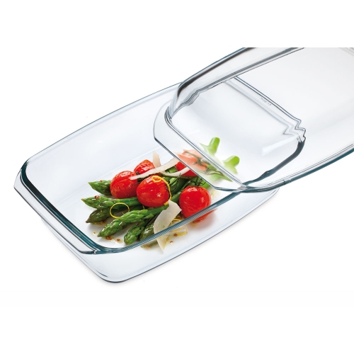 Langwerpige glazen ovenschaal met deksel, 35 x 20 cm - Simax