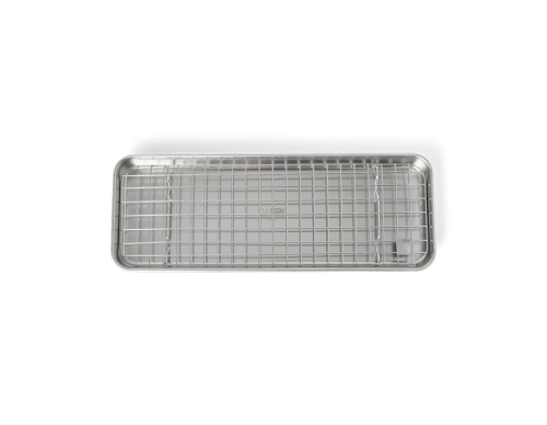 Gastronormbak/bakplaat met rooster, 38x14 cm, roestvrij staal - Culimat
