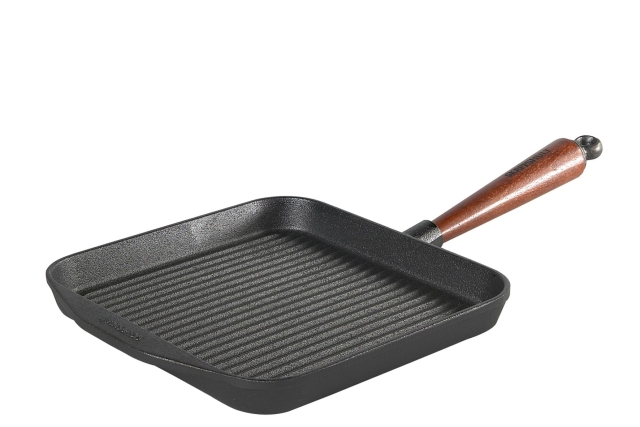 Grillpan 25 x 25 cm, Houten handvat - Skeppshult