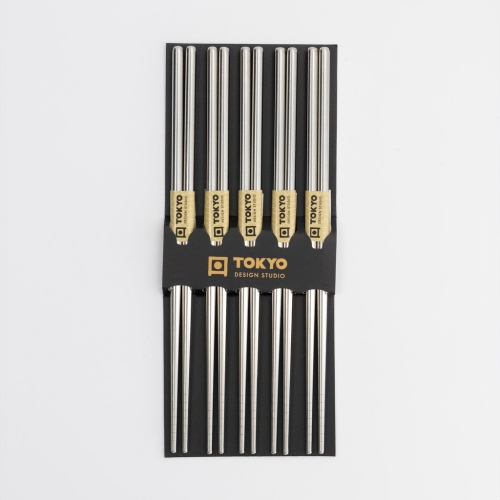 Eetstokjes, 5 stuks - Tokyo Design Studio - Roestvrij staal