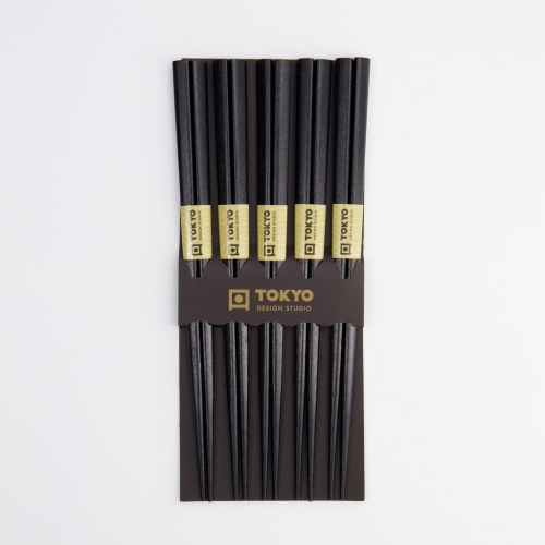 Eetstokjes, 5 stuks - Tokyo Design Studio - Zwart Hout