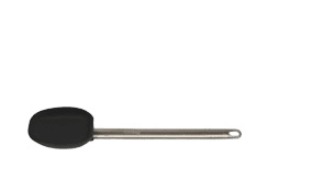Siliconen lepel, 30 cm, zwart/RVS