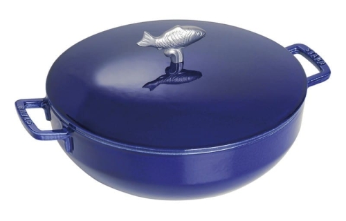 Bouilabaisse pan in gietijzer, 28 cm, 4,65 liter, Blauw - Staub