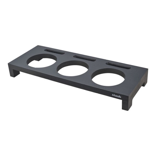 Houten Houder voor 3 Minipannen, Zwart - Staub