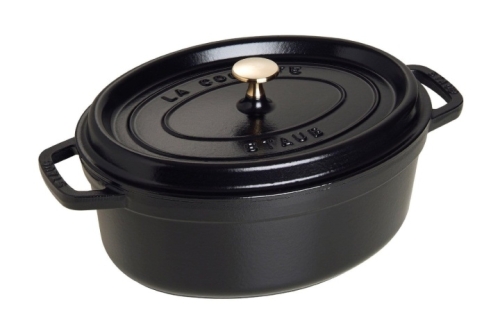 Ovale gietijzeren pan, Zwart - Staub