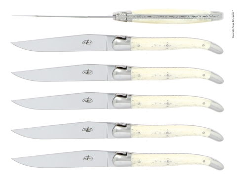Zes messen, benen heft, gepolijst, Tradition - Forge de Laguiole