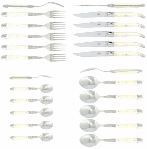 Bestekset 03, benen heft, gepolijst, Tradition - Forge de Laguiole