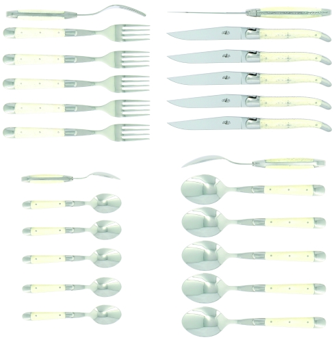 Bestekset 05, benen heft, gepolijst, Tradition - Forge de Laguiole