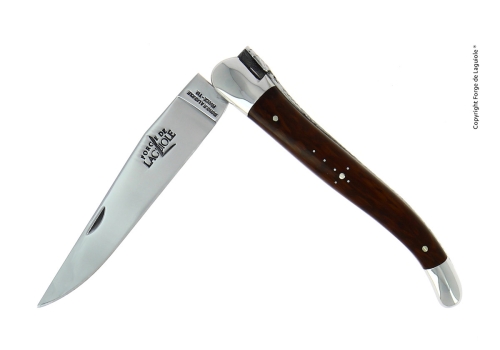 Vouwmes, 12 cm, Slangenhouten handvat, gepolijst, Tradition - Forge de Laguiole