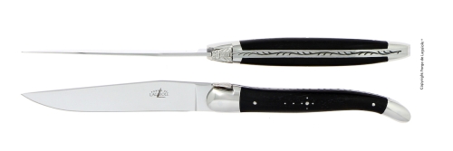 Twee messen, Ebben handvatten, gepolijst, Tradition - Forge de Laguiole