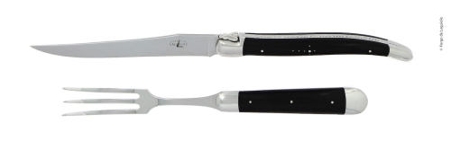 Snijmes 17 cm, Donker hoornen handvat, gepolijst, Tradition - Forge de Laguiole