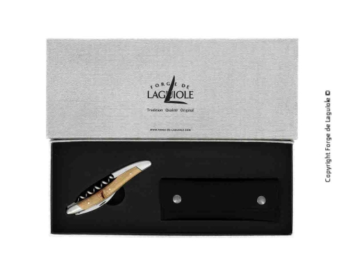Houten sommeliermes van Vines, gedamasfalteerd met decoratie, Collectie - Forge de Laguiole