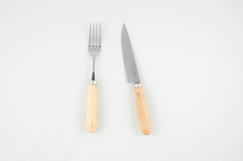 Mes en vork met buxushouten handvat, 2-pack - Pallarès