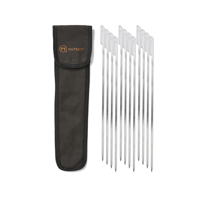 Barbecuespiesen, plat, 30 cm, 12 stuks - Outset