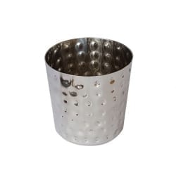 Beker in RVS, 8x8 cm, gehamerde afwerking - U-groep