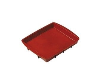 Vierkante vorm 28x24x4 cm, siliconen, rood - Pavoni