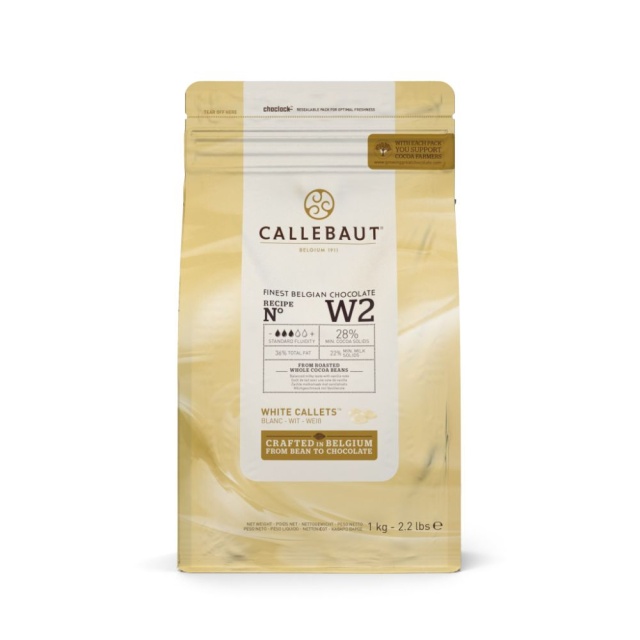 Couverture, witte chocolade 28%, korrels, 1 kg - Callebaut