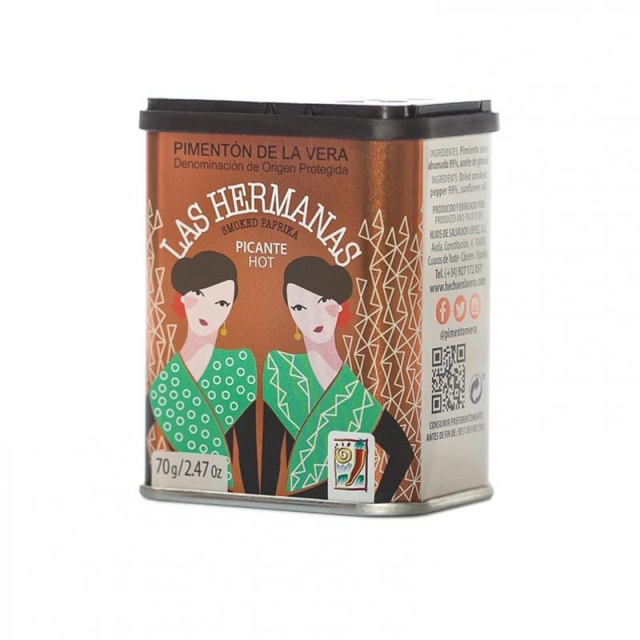 Gerookt paprikapoeder, Pimentón de la Vera picante, 70 gram - Las Hermanas