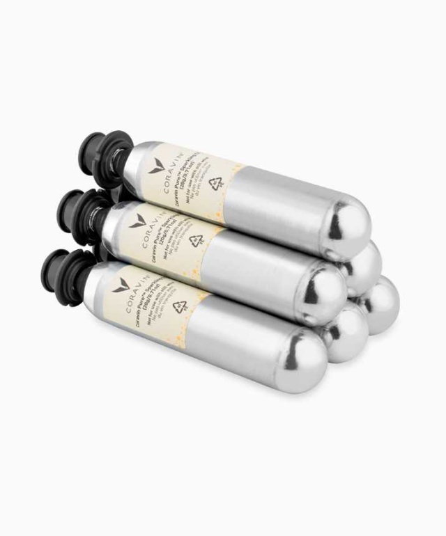 Gaspatroon (capsules), 6-pack, Zuiver bruisend CO2 - Coravin