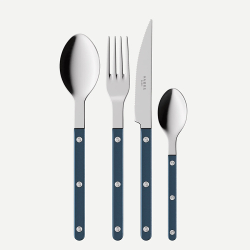 Bestekset, 24 stuks,-Bistrot Pearly, Steel blue - Sabre Paris