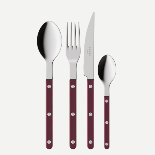 Bestekset, 4 stuks,-Bistrot Pearly, Aubergine - Sabre Paris