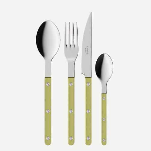 Bestekset, 4 stuks,-Bistrot Pearly, Moss - Sabre Paris