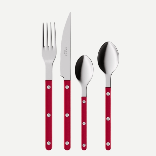 Bestekset, 4 stuks,-Bistrot Pearly, Red - Sabre Paris