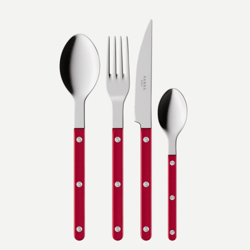 Bestekset, 4 stuks,-Bistrot Pearly, Red - Sabre Paris