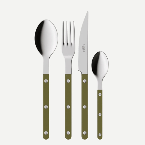 Bestekset, 4 stuks,-Bistrot, Green fern - Sabre Paris