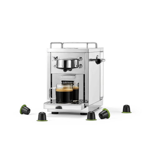 Capsule-machine, de originele espresso-capsule-machine, roestvrij staal - Sjöstrand
