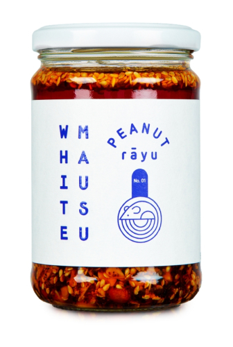 Pinda Rãyu, Krokante chili-olie met pinda's & sesam, 240 g - White Mausu