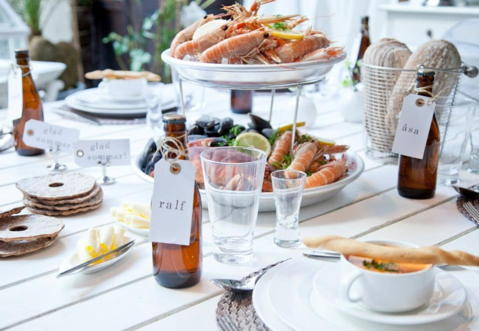 Aluminium schaal met schaal- en schelpdieren, recht - Agnelli