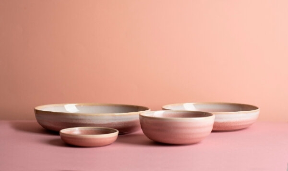 Diep bord 18 cm, Roze pot - Bonna