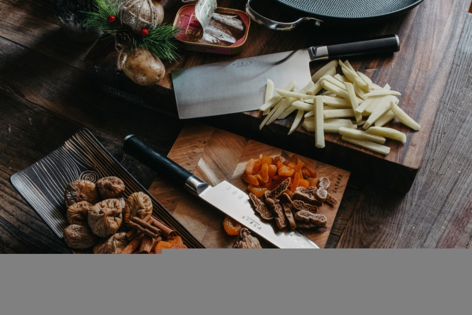 Santoku mes 17,5cm + Chinese schoffel 18cm - Karimatto