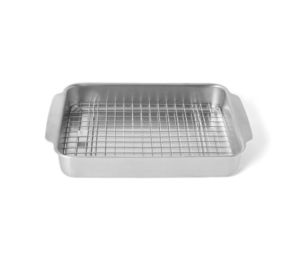 Ovenschaal met rooster, 24x26 cm, roestvrij staal - Culimat in de groep Koken / Ovenschalen & Gastronorms / Oven vormen bij The Kitchen Lab (1070-36180)