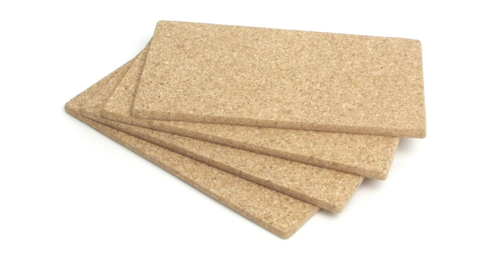 Houten onderzetters in kurk, 30,5x16,7 cm, 4 st - Exxent