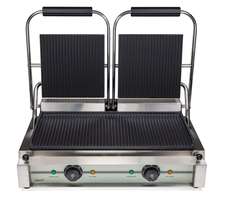 Dubbel klemrooster, geribbeld - Exxent in de groep Keukenapparatuur / Verwarming & Koken / Panini pers bij The Kitchen Lab (1071-32019)