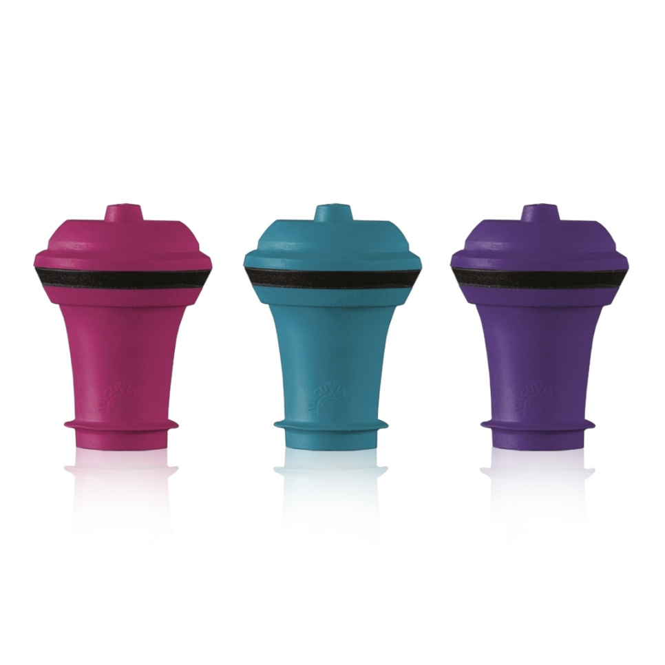 Wijnstoppers in verschillende kleuren, 3-pack - Vacuvin in de groep Bar & Wijn / Wijn accessoires / Afsluiter bij The Kitchen Lab (1086-29336)