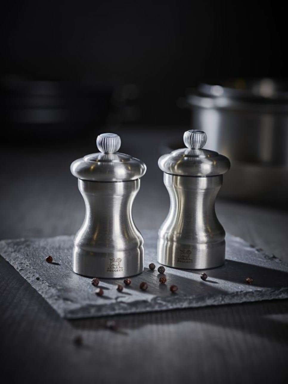 Zoutmolen, 10 cm, Bistro Chef, Roestvrij Staal - Peugeot