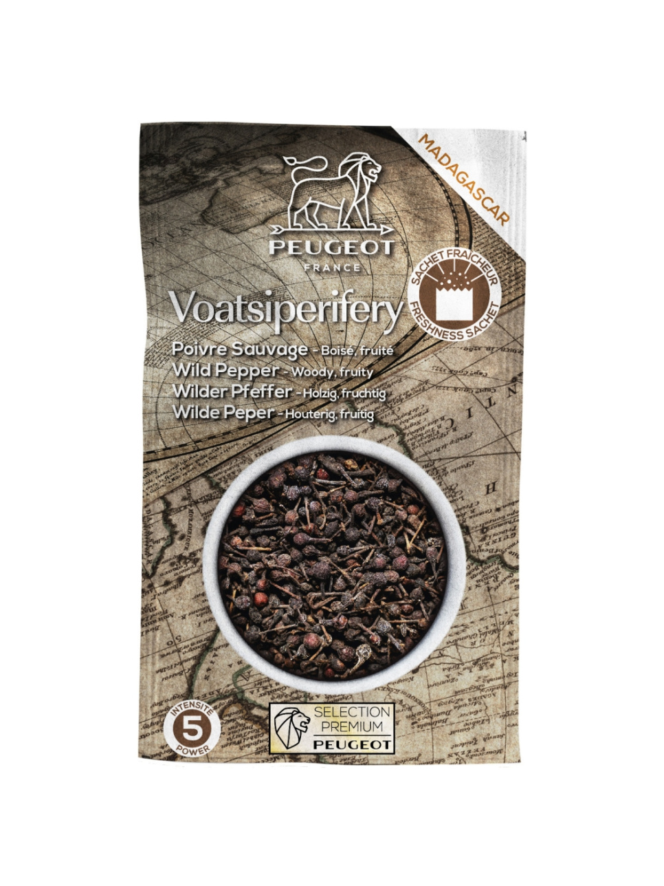 Peper, Wilde Voatsiperifery, 60 g - Peugeot in de groep Koken / Specerijen & Smaakstoffen / Peper bij The Kitchen Lab (1090-29633)