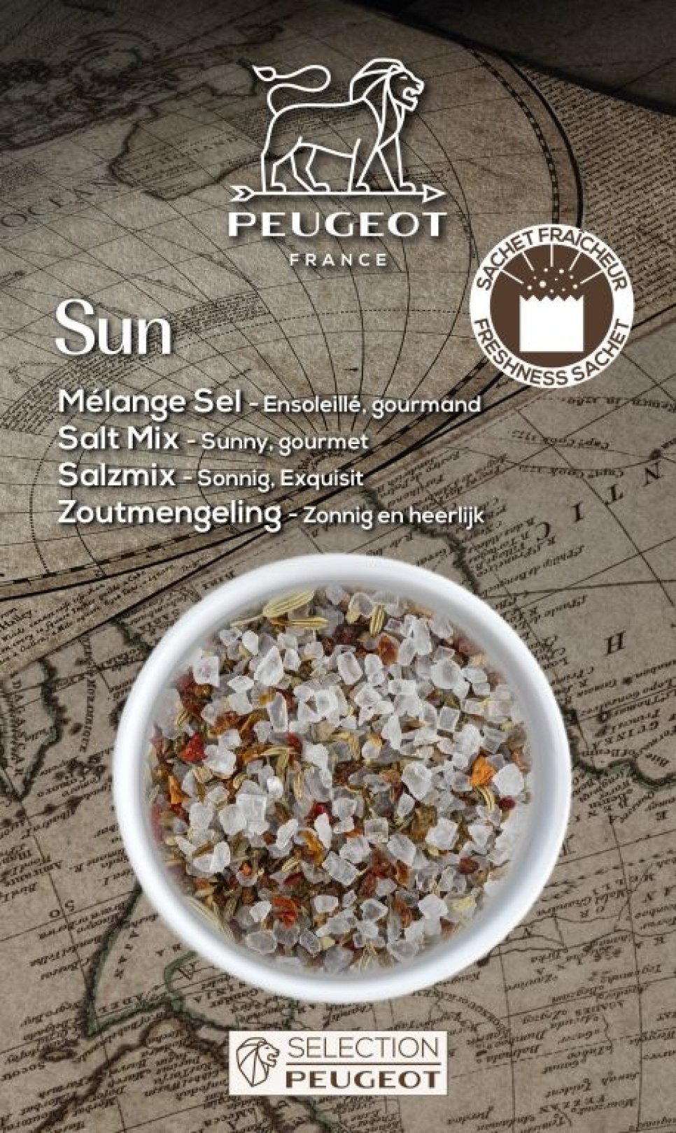 Zoutmix voor Molen, Sun, 135g - Peugeot in de groep Koken / Specerijen & Smaakstoffen / Zout bij The Kitchen Lab (1090-35446)