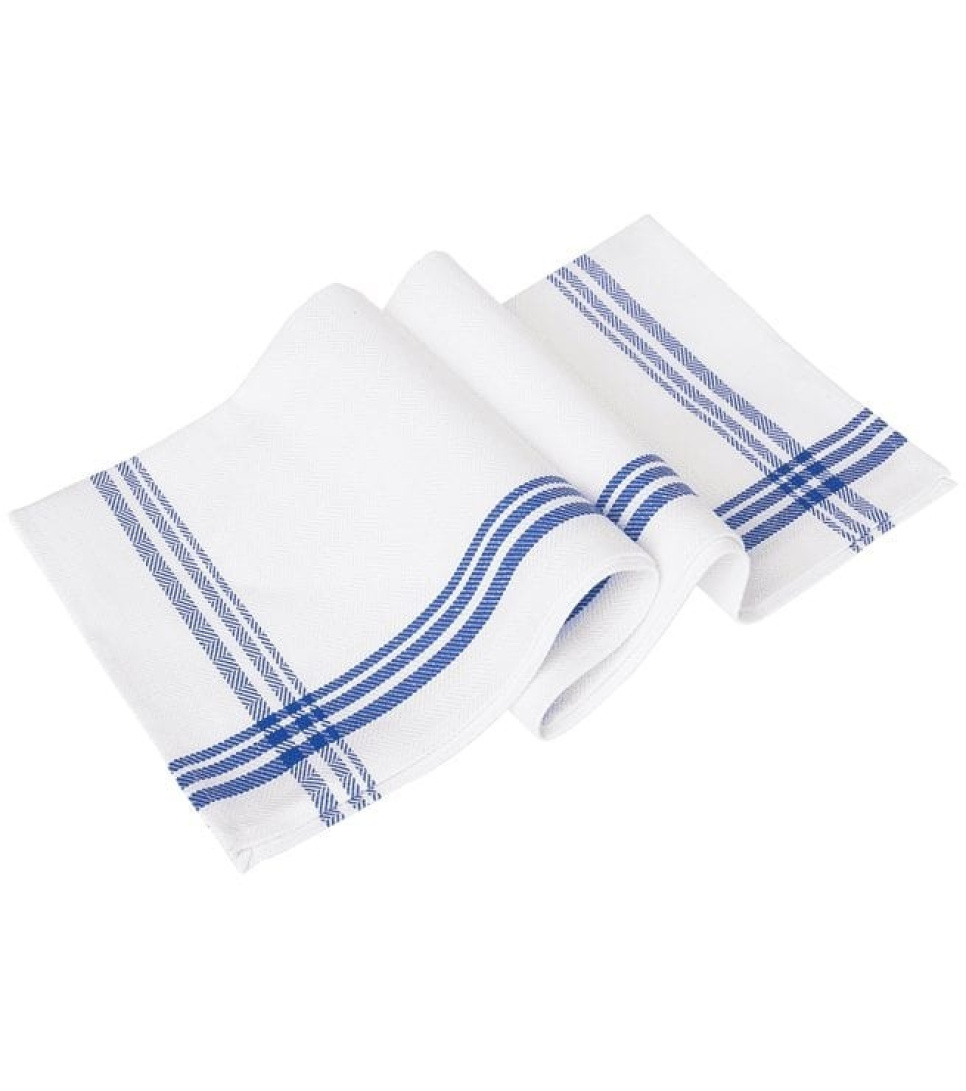 Koksschort, wit met blauwe strepen 50x70cm. 6 pak. in de groep Koken / Keukentextielen / Keuken handdoeken bij The Kitchen Lab (1092-18268)