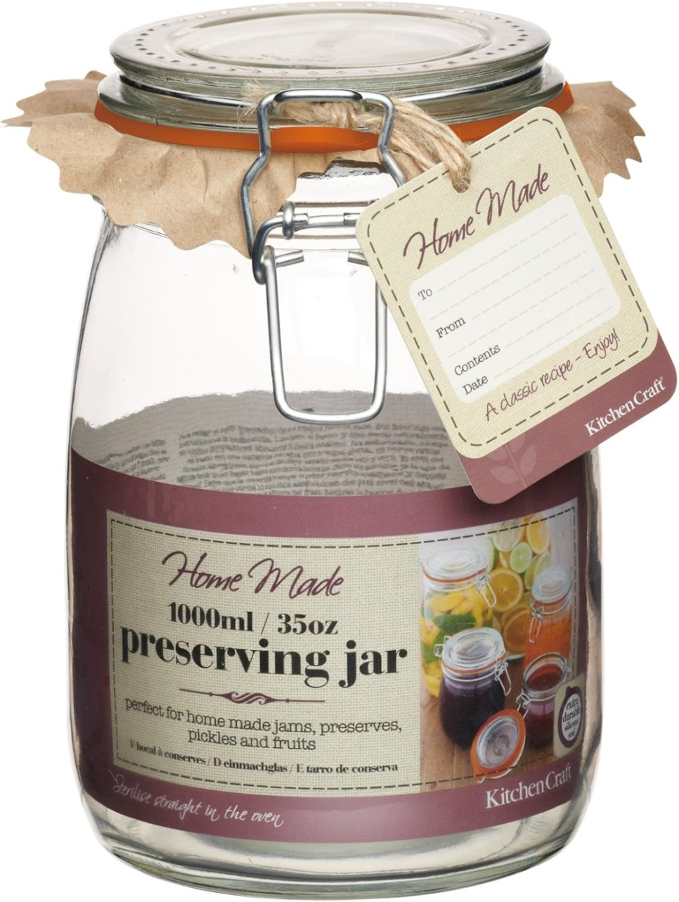 Weckpot met beugelsluiting, 1 L - Kitchen Craft in de groep Koken / Keukengerei / Flessen & potten bij The Kitchen Lab (1100-11363)