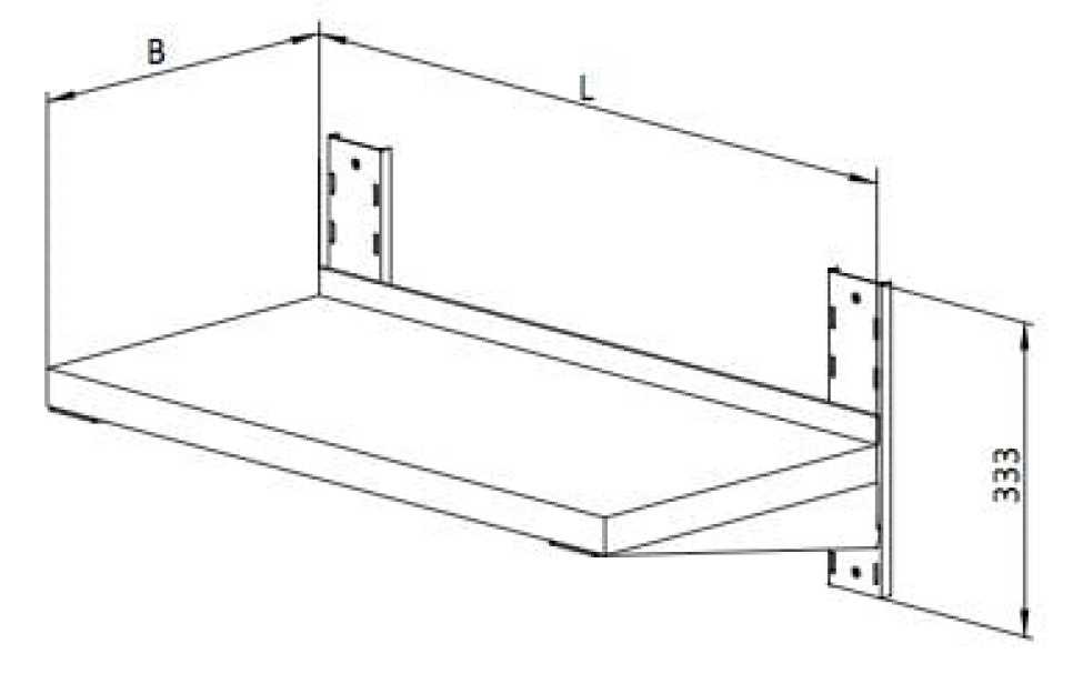 RVS wandplank, eenvoudig RVS wandplank, eenvoudig