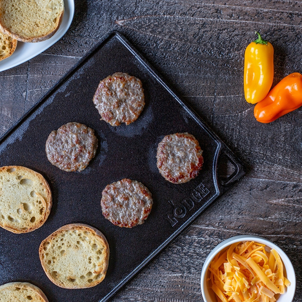 Grillplaat/Steakplaat, Gietijzer, Omkeerbaar, 43 x 24 cm - Lodge Grillplaat/Steakplaat, Gietijzer, Omkeerbaar, 43 x 24 cm - Lodge