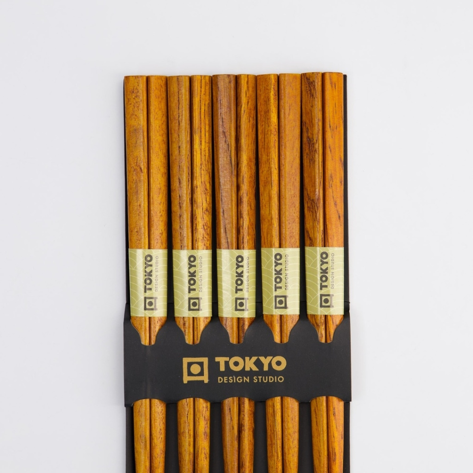Eetstokjes, 5 stuks - Tokyo Design Studio - Donker Hout