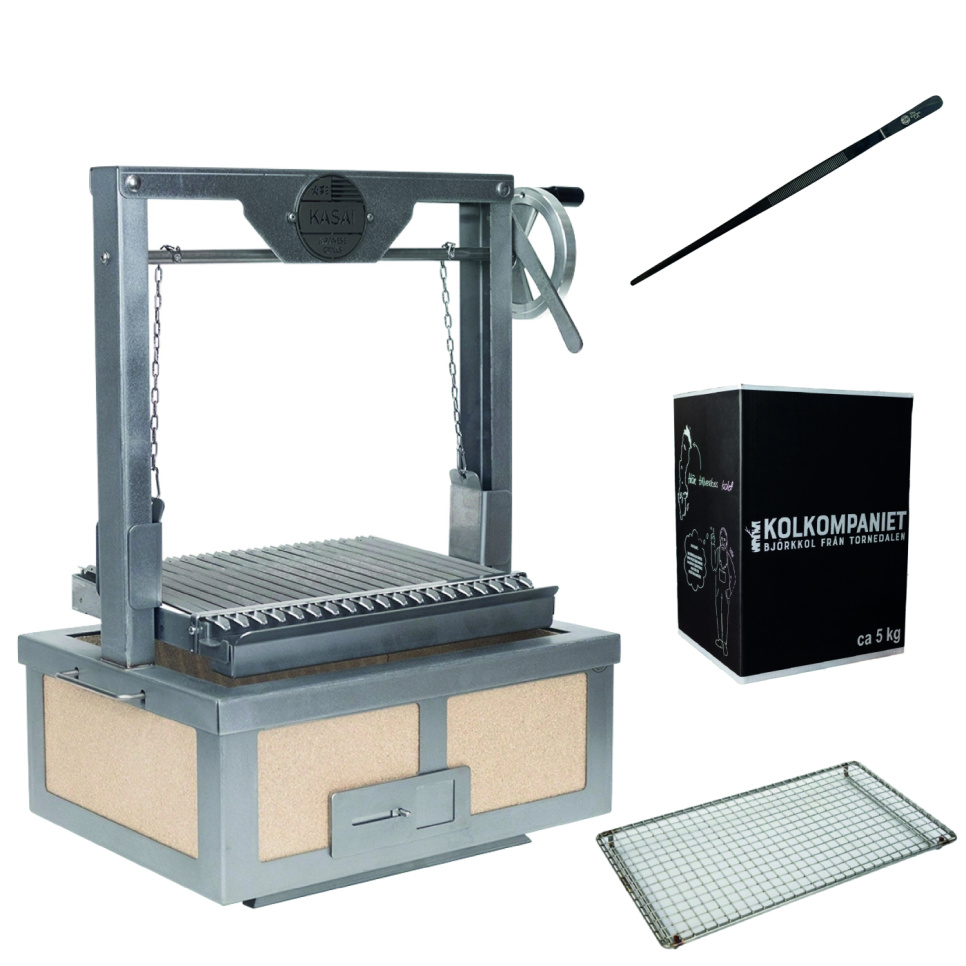 Japanse tafelgrill / Konro, Kasai Medium Wide met Asado Parrilla en houtskool in de groep Barbecues, Fornuizen & Ovens / Barbecueën / Tafelbarbecues bij The Kitchen Lab (1317-34669)