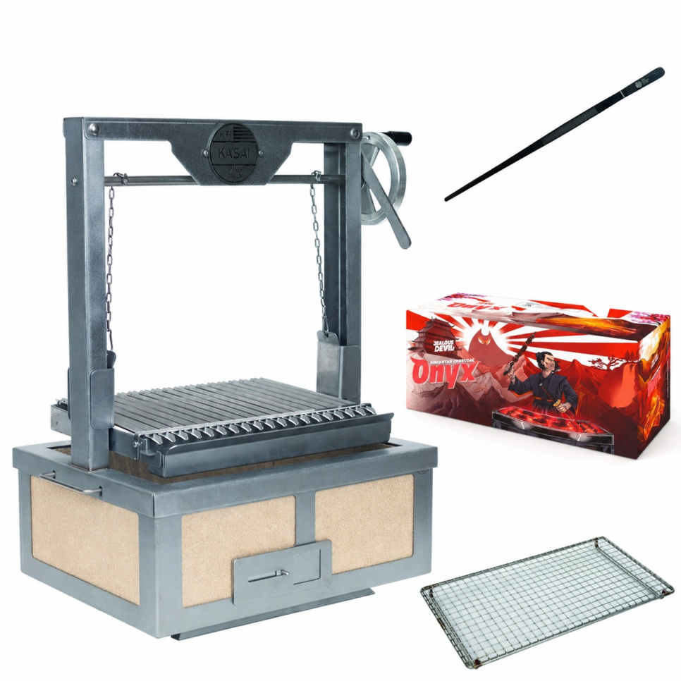 Japanse tafelgrill / Konro, Kasai Medium Wide met Asado Parrilla en houtskool in de groep Barbecues, Fornuizen & Ovens / Barbecueën / Tafelbarbecues bij The Kitchen Lab (1317-34669)